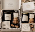 The Lovely Box with a 12 oz candle, wax melts, matches and printed insert